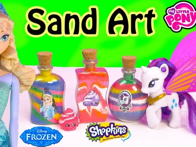 Disney Queen Elsa Frozen Stickers Sand Art Fun Craft Set Kit Shopkins My Little Pony Toy Unboxing