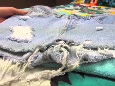 DIY: Destroying Jeans (Keeping the White Threads) & Studding Jeans