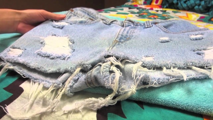 DIY: Destroying Jeans (Keeping the White Threads) & Studding Jeans