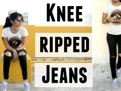 DIY: Knee Ripped Jeans