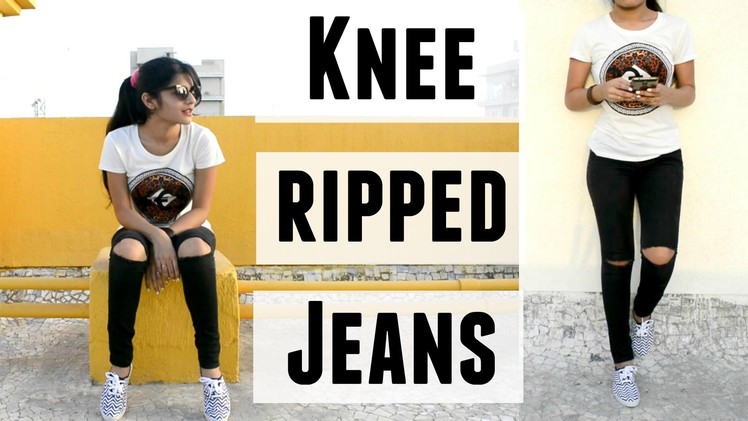 DIY: Knee Ripped Jeans