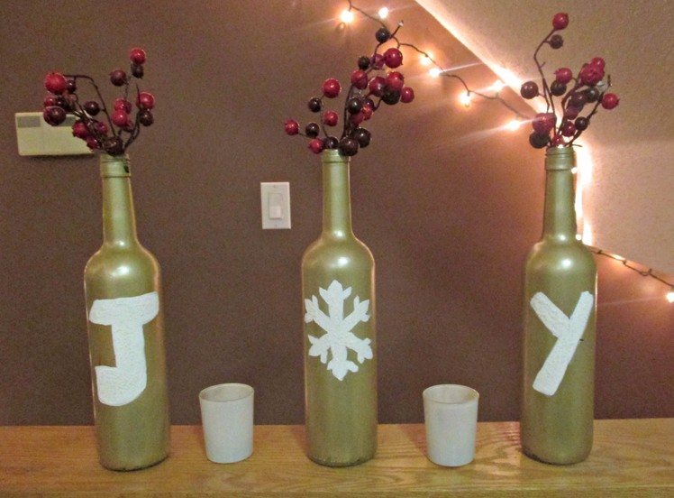 Easy Wine Bottle Holiday Craft