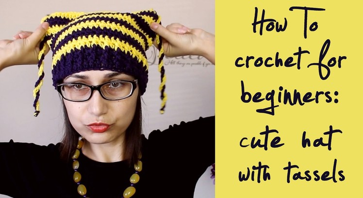 How To Crochet for Beginners #9: Hat with Tassels