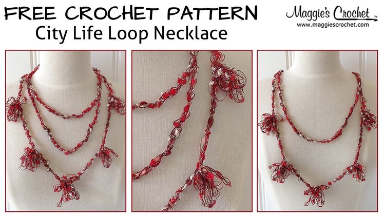 Loopy Necklace Free Crochet Pattern - Right Handed