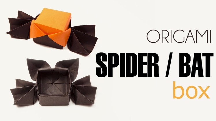 Origami Halloween Box Spider or Bat Lid