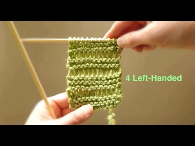 WATCH How To Knit Double Wrap PATTERN STITCH - VERY EASY (4 Lefties)