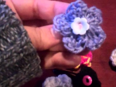 Crochet Flower Hair Clips.