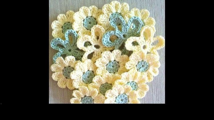 Crochet flower tablecloth