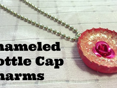 Dollar Store Crafts: Enameled Bottle Cap Charms - Recycled Bottle Cap Jewelry