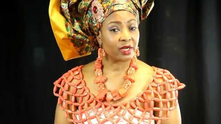 GELE AND AFRICAN CORAL BEADED BLOUSE (HEAD GEAR)