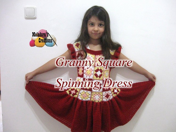 Granny Square Spinning Dress - Left Handed Crochet Tutorial