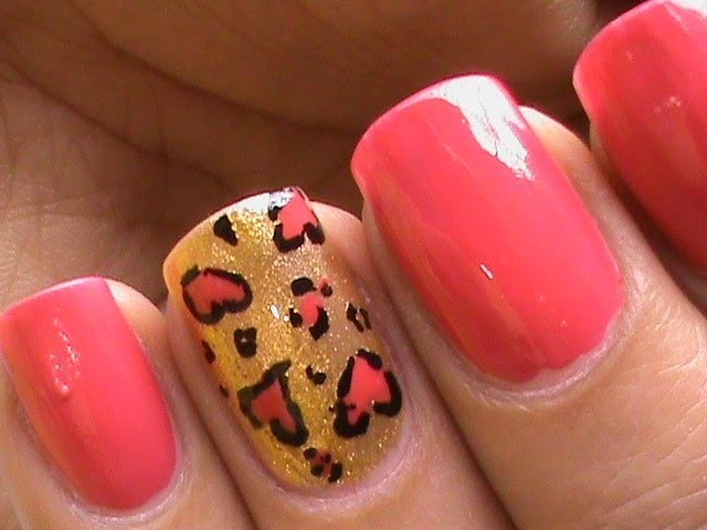 Heart Leopard nail art tutorial In french tip nails designs for beginners cute nail polish ideas DIY