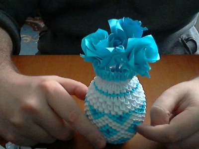 How to make 3d origami Vase 2 (model 2)