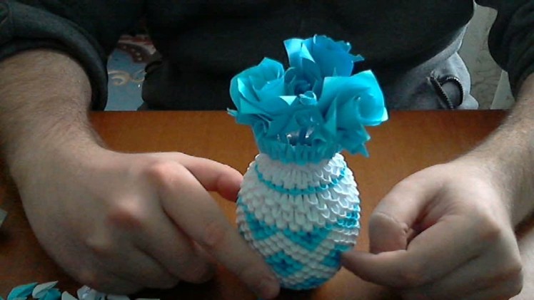 How to make 3d origami Vase 2 (model 2)