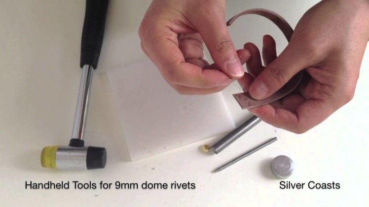 How to use handheld tools to set up dome rivets -- leather craft, sewing, crafts, DIY