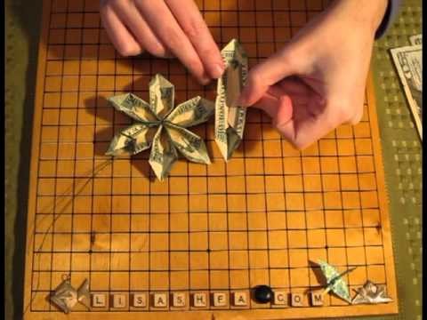 Money Origami Flower Folding Instructions