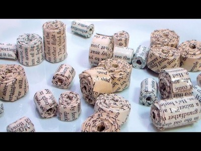 Old Book Page Paper Beads!
