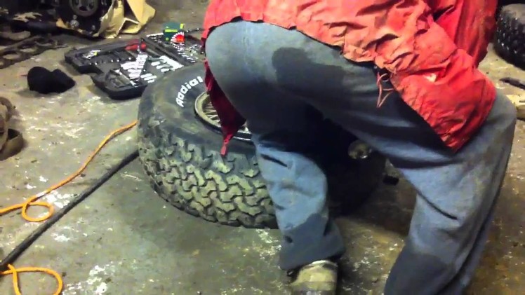 Popping tire onto bead with brake cleaner