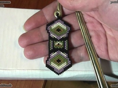 BeadsFriends: Peyote Stitch Bead Pattern - Bookmark made with Delica beads (odd count peyote stitch)