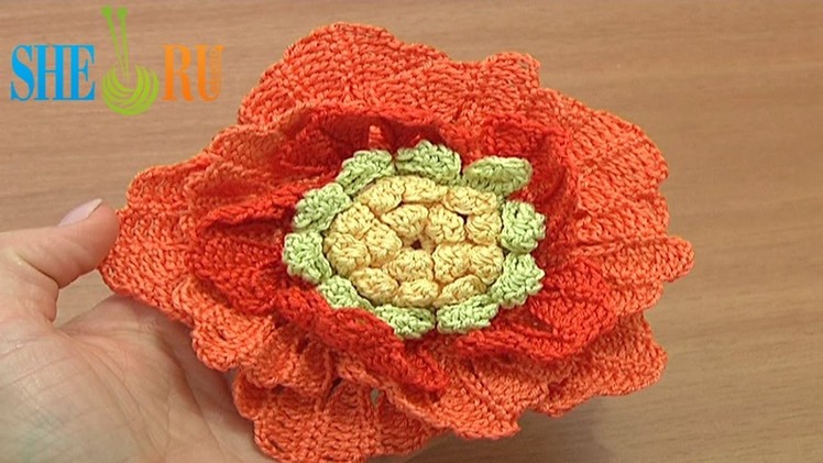 Big Crochet Flower Tutorial 62 Part 1 of 3 Crochet 3-Layered Center