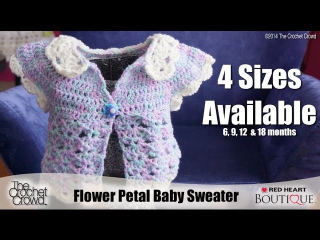 Crochet Baby Flower Petal Sweater Tutorial