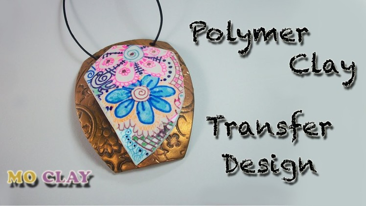 DIY Colored Zentangle Pendant - Polymer clay tutorial Design transfer - Arcillas poliméricas