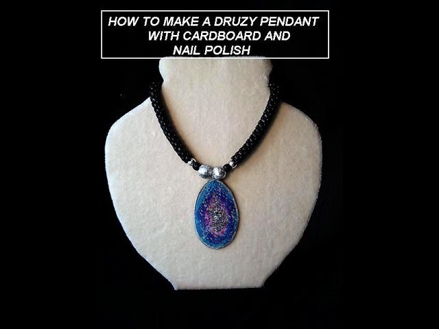 DIY DRUZY PENDANTS with nail polish and cardboard - paper beads jewelry