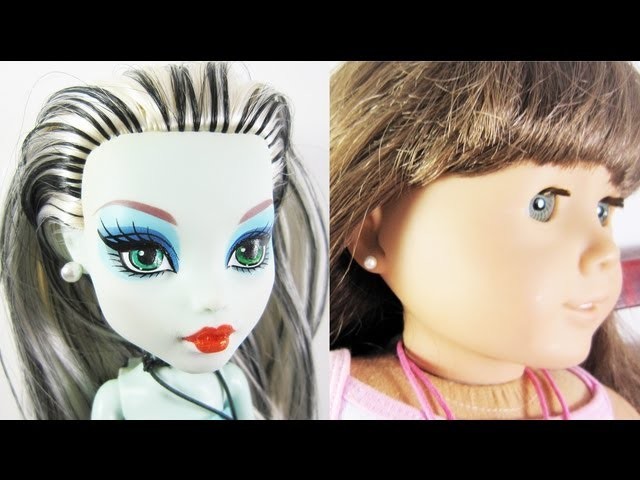 Doll Crafts: How to make simple pearl earrings for your Monster High,Barbie or American Girl Doll