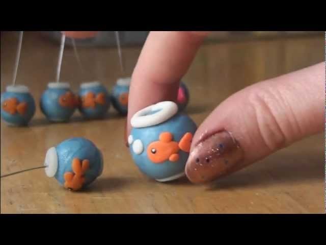 FISH BOWL - Polymer Clay Charm - How To - SoCraftastic