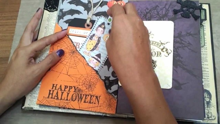 Halloween altered mini book scrapbook album
