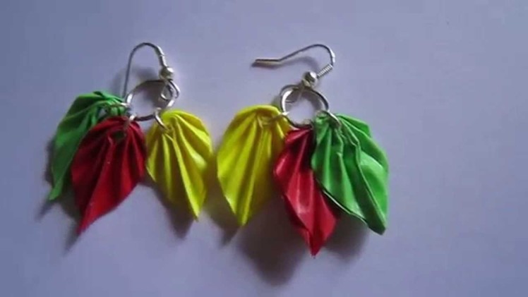 Handmade Jewelry - Origami Leaves Earrings