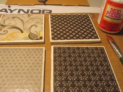 How to Make Coasters With Tiles Scrapbook Paper Mod Podge