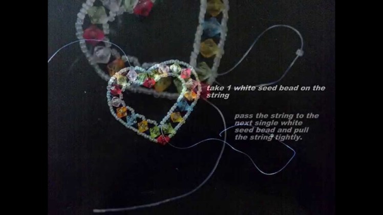 How To Make Heart Shaped Pendant With Beads and Crystals