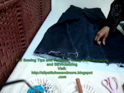 Jeans to Skirt Makeover Project Tutorial