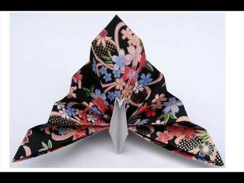 Origami model with yuzen washi paper