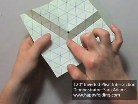 Origami Tessellation Basics: 120 Degree Inverted Pleat Intersection
