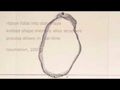 Ribbon folds into star shape - shape memory alloys - knitted