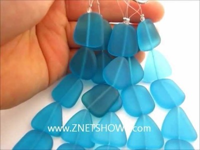 S41 Flat Freeform Cultured Sea glass Beads at ZNETSHOWS.com