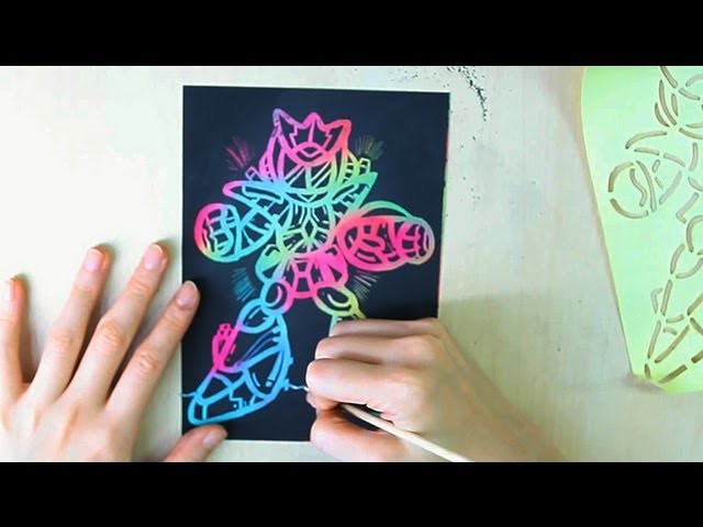Scratch Art - How to do Scratch Art with Stencil