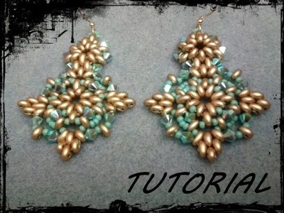Tutorial Perline: Orecchini "Tiffany" realizzati con superduo o twin beads