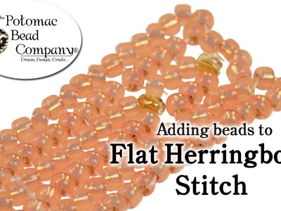Adding Beads to Flat Herringbone Stitch