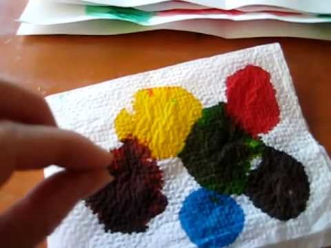 Arts & Crafts activity: Tissue paper color painting idea.