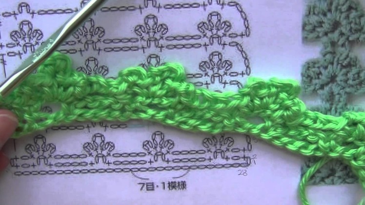 Crochet a lacy stitch using a Pattern with Symbols