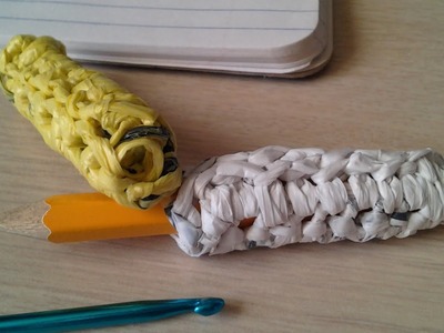 Crochet a Simple Plarn Pencil Grip - DIY Crafts - Guidecentral