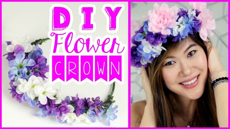 DIY Flower Crown Tutorial Using Dollar Tree Crafts Supplies to Wear to A Music Festival