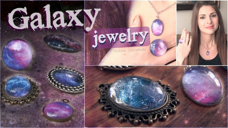 DIY Galaxy Necklace & Ring Pendants. Nail Polish Jewelry How To