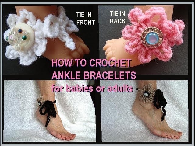EASIEST CROCHET ANKLE BRACELET, for baby to adult.