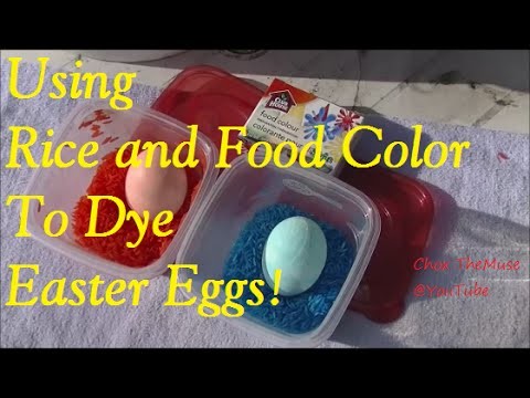 Easter Eggs Dyed with Rice and Food Coloring