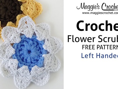 Floral Scrubby Free Crochet Pattern - Left Handed