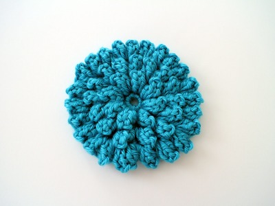 How to Crochet a Flower Left Handed: Crochet Popcorn Stitch Flower Free Pattern